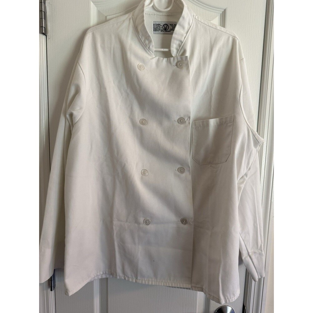 Artex Apparel Chef Coat 46/L Button Long Sleeve White Breast & Sleeve Pocket
